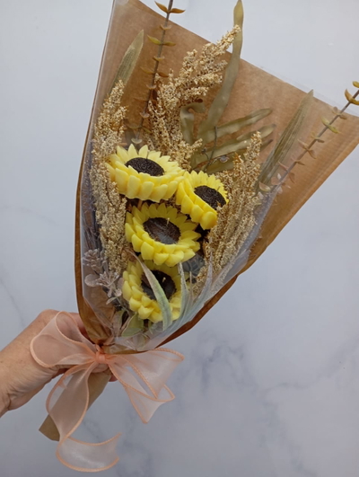 RAMO DE VELAS GIRASOLES X 4