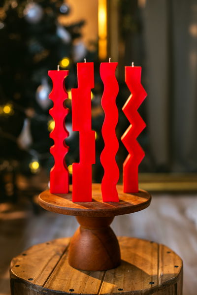 VELAS ALTAS FORMAS COLOR PACK X 4