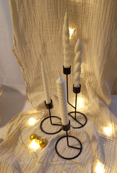 TRENZADA PACK X2 - VELAS PARA CANDELABRO BLANCAS