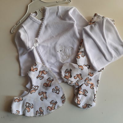 Ajuar 4p CRUZADO con cinta T.1