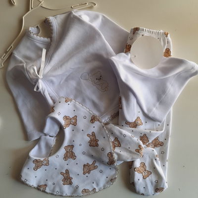 Ajuar 4p CRUZADO con cinta T.1