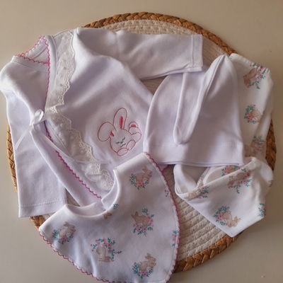 Ajuar 4p CRUZADO con cinta T.1