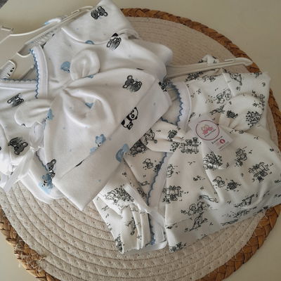 Ajuar 3p CRUZADO con cinta T.1