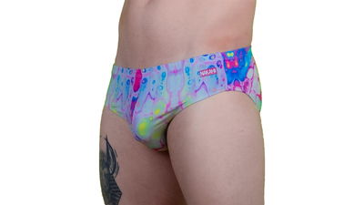 Zunga magenta gris y celeste