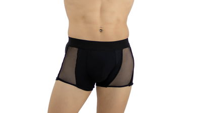 Mini bóxer negro con transparencia