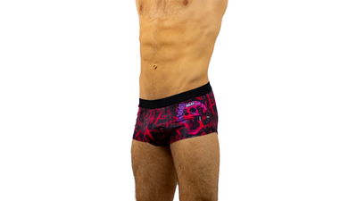 Mini boxer negro letras rojas ha ha ha 