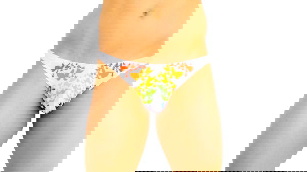 Tanga blanca mariposas 