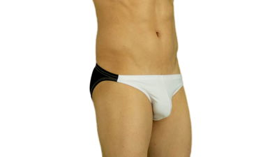 Slip combinado blanco y negro  