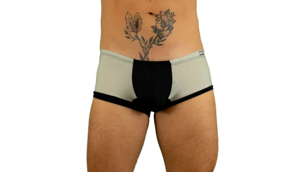 Mini boxer combinado negro y gris