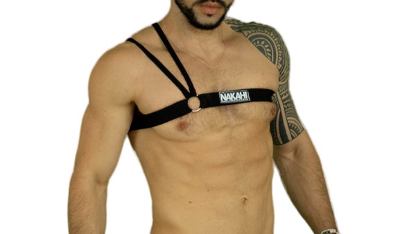 Arnes pechera superior doble tira negro