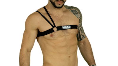 Arnes pechera superior doble tira negro