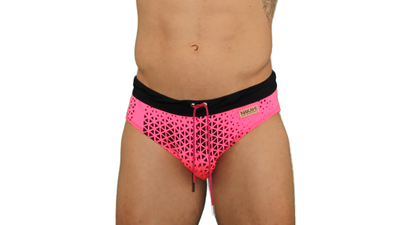 Sunga Malla traje de baño Rosa Fluor panal