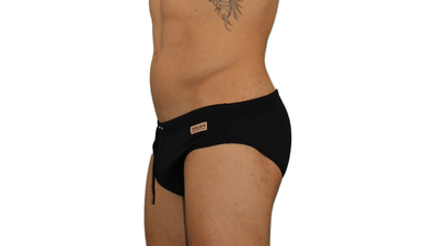 Sunga Malla traje de baño Negro liso