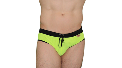 Sunga Malla traje de baño Amarillo Fluor 