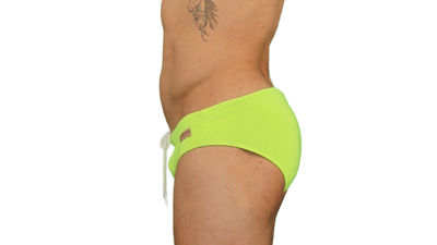 Sunga Malla traje de baño Amarillo fluor liso