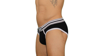 Slip Negro con detalles en Blanco