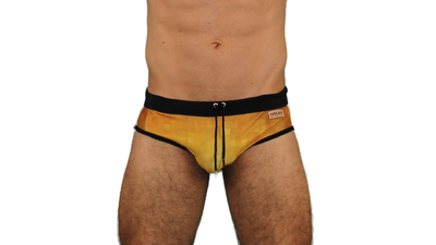 Sunga Malla traje de baño mostaza