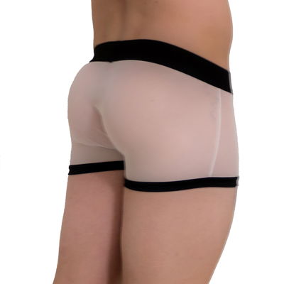 Mini bóxer blanco transparente
