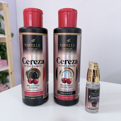 NIRELLE KIT CAPILAR CEREZAS SELLADOR DE CUTICULAS EFECTO ESPEJO 3PCS