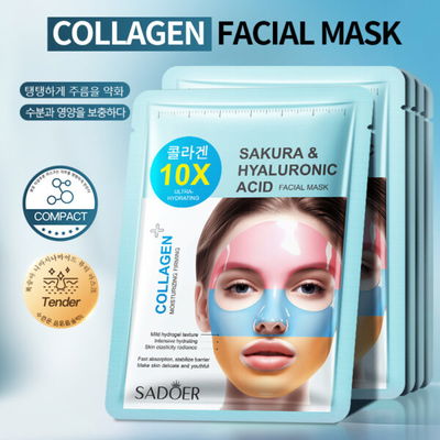 SADOER MASCARILLA FACIAL SAKURA ACIDO HIALURONICO Y COLAGENO 02265 X1