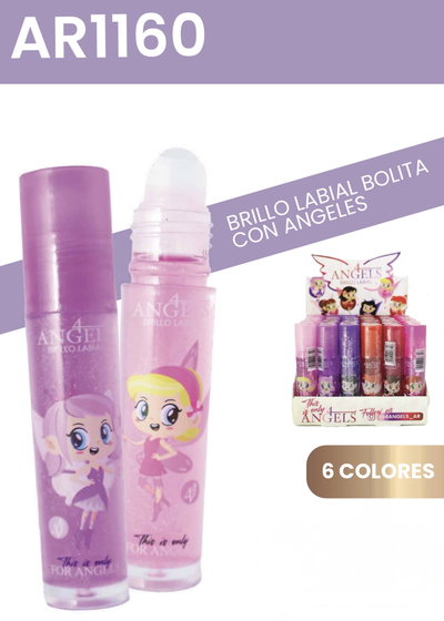 4 ANGELS BRILLO LABIAL GLITTER ROLL ON AR1160