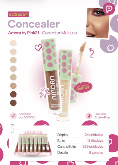 CS6364 PINK 21 CORRECTOR MULTIUSO AMORA X1