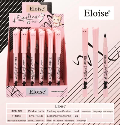 EL1089 ELOISE DELINEADOR EN FIBRA NEGRO GATITO X1