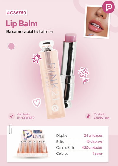 CS6760 PINK 21 BALSAMO LABIAL DUPE DIOR X1