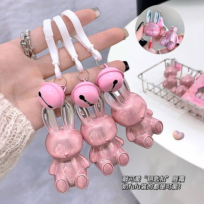 GEGE BEAR CLABIAL MATTE TERCIOPELO CONEJO ROSA LLAVERO GX1229 X1