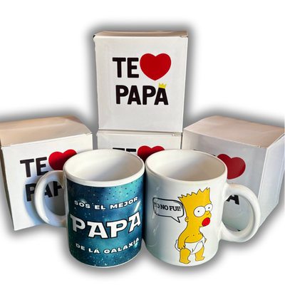Taza con diseño para Papá +Caja +Tarjeta.