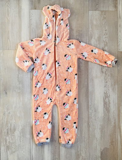 Enterito Mono Polar Soft Pingüinos Coral