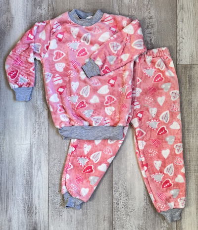 Conjunto 2 piezas Polar Soft Corazón fondo rosa
