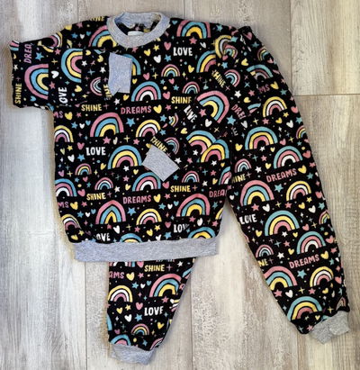 Conjunto 2 piezas Polar Soft niño Arco Iris fondo negro