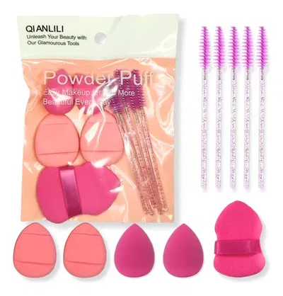 Kit esponjitas, borlas y cepillos para maquillaje 