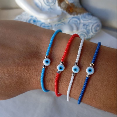 Pulseras elásticas mostacillas