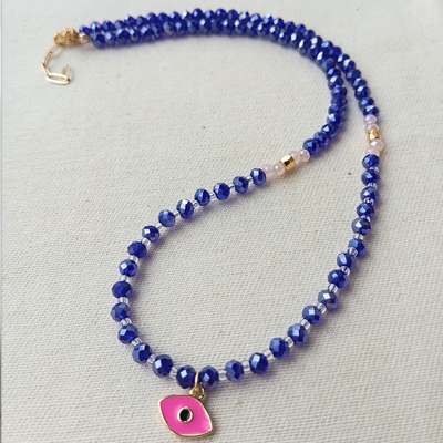 Collar Ojito fucsia