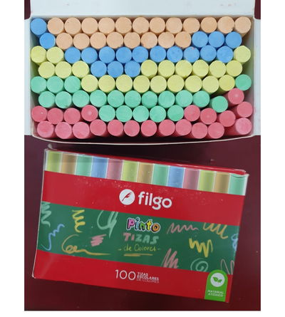 Tiza de colores x 100 unidades