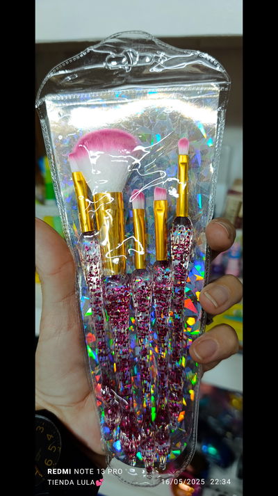 Set de Brochas con gliter x 5 piezas