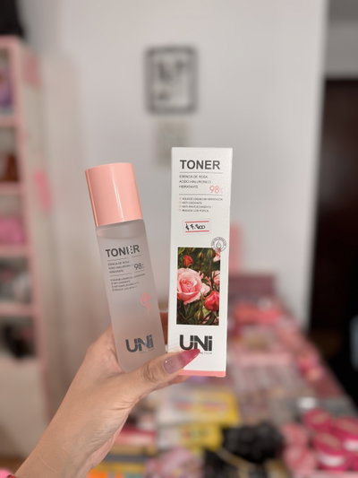 Tónico facial tonifica y reduce poros con esencia de rosa y ácido hialuronico 