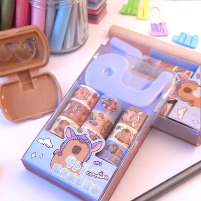 set washis + racionador de cintas capybara