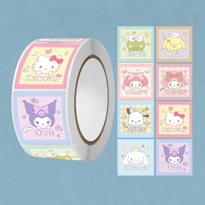 rollo de 500 stickers sanrio 🌈
