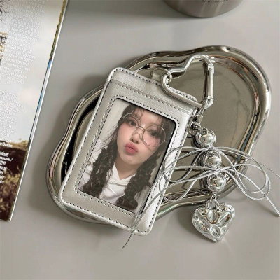 photocard holder silver PU