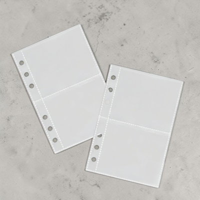 pack 10 folios A5 dos divisiones - refills para binder (6 anillas)