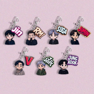 llavero acrílico BTS + names ✨
