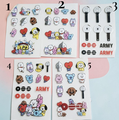 plancha de stickers - BT21✨