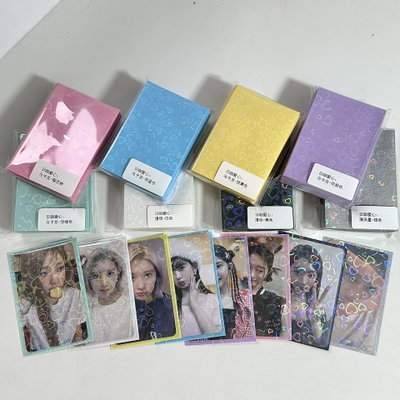 sleeves de colores y corazones - pack x50