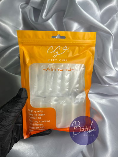 TIPS SOFT GEL UÑAS ALMENDRA X600