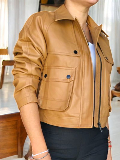 Campera de cuero cargo ( art 9596)