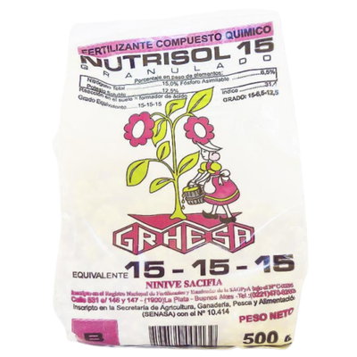 Nutrisol 15 - Fertilizante 15-15-15 500gr | GRHESA