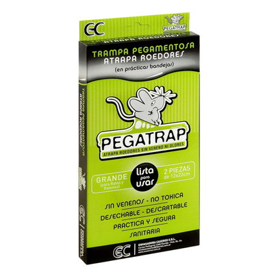 Trampa para Ratas y Lauchas Grande x 2 - Bandeja Adhesiva PEGATRAP